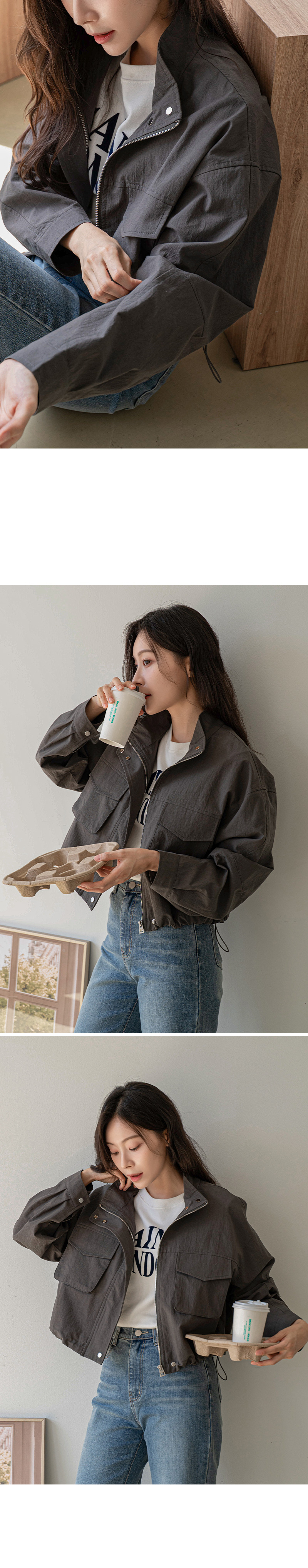 렌토 프론트 포켓 코튼 점퍼