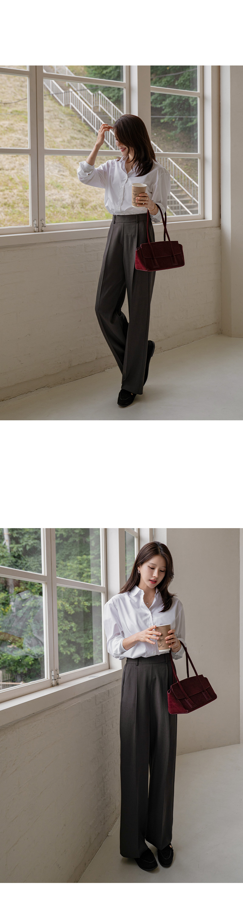[벨유] 클래시 링클프리 자수 셔츠