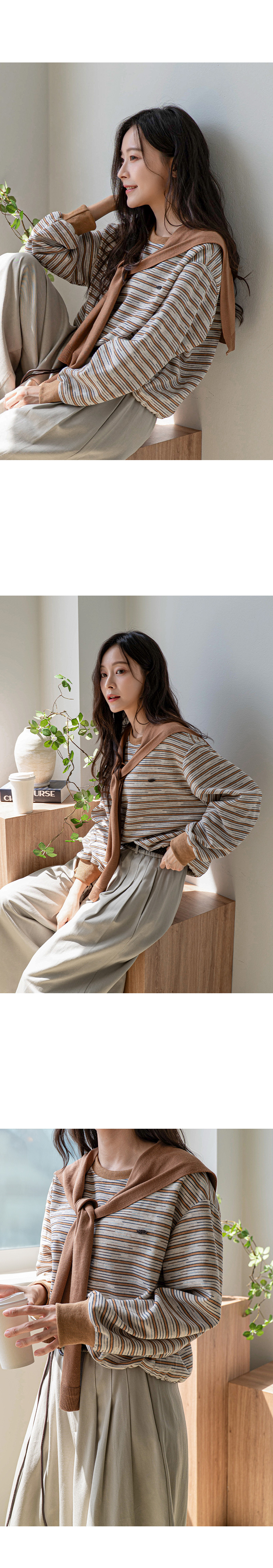 단가라 맨투맨 숄 세트