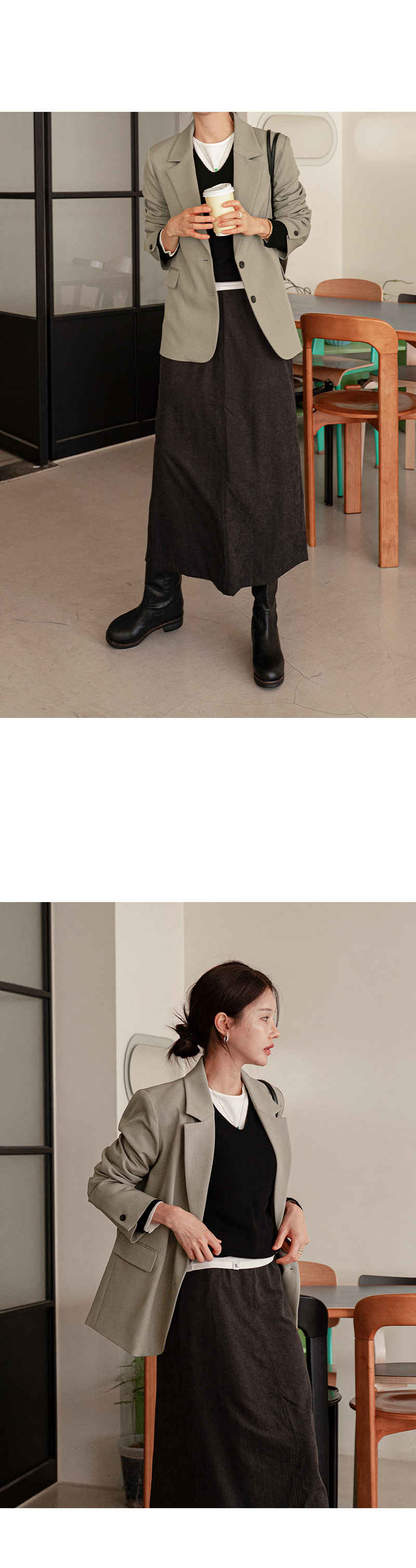 [벨유] 포멜르 백슬릿 자켓