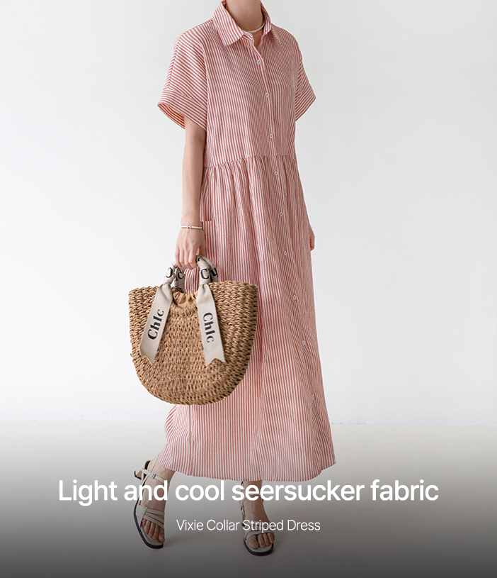 Vixie Collar Striped Dress