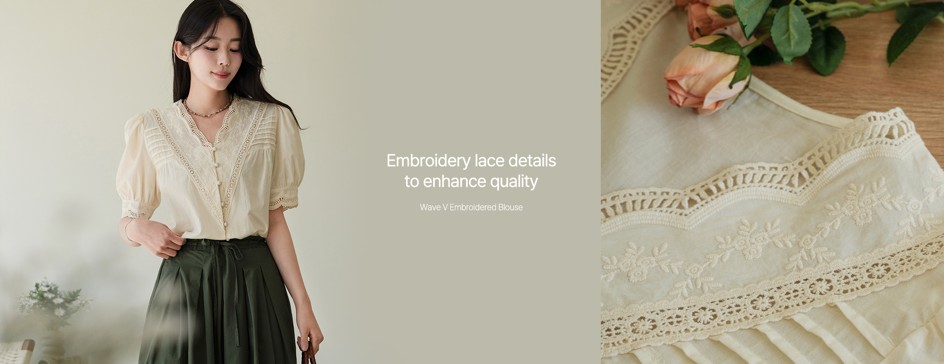 Wave V Embroidered Blouse