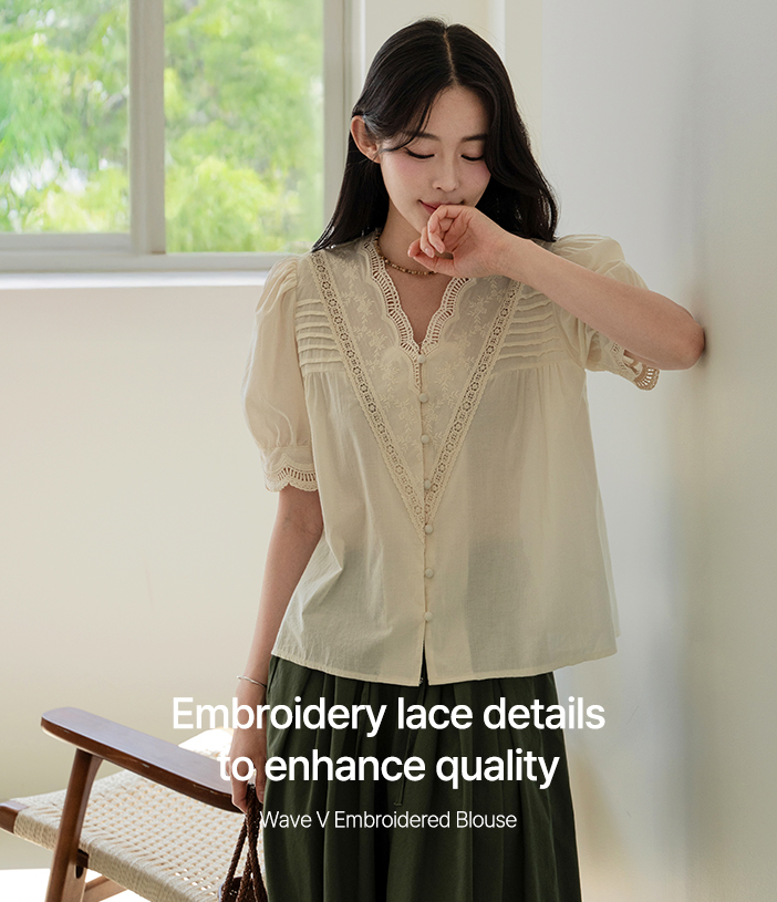 Wave V Embroidered Blouse