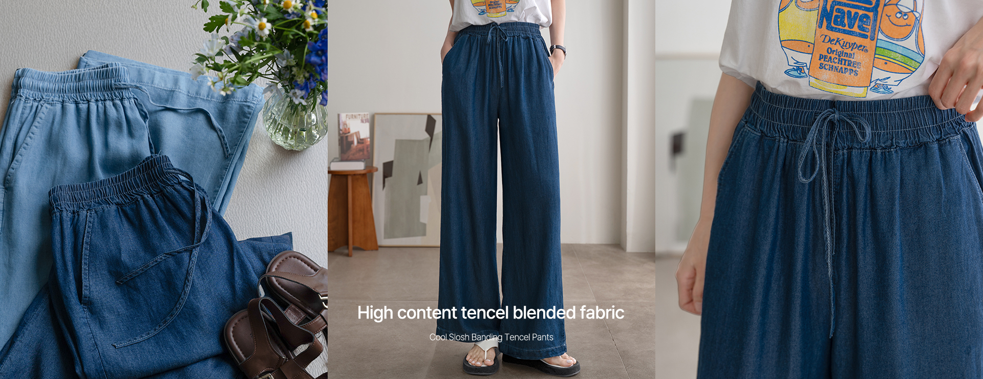 Cool Slosh Banding Tencel Pants