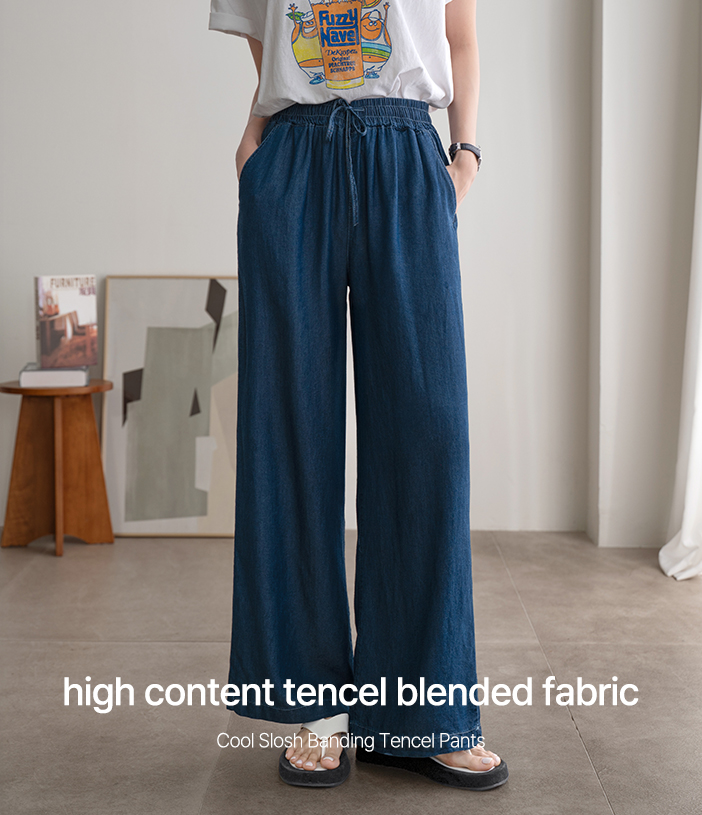 Cool Slosh Banding Tencel Pants