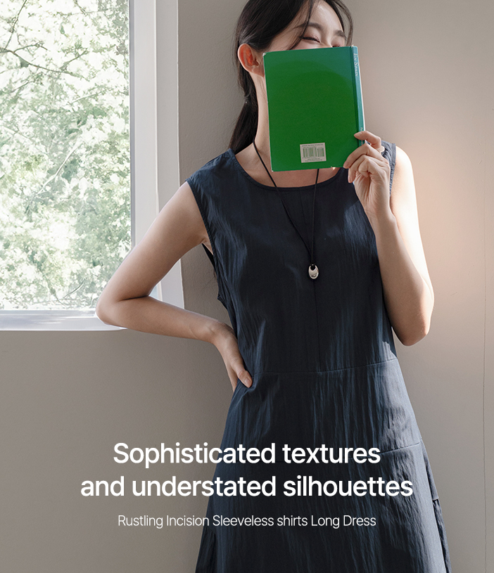 Rustling Incision Sleeveless shirts Long Dress