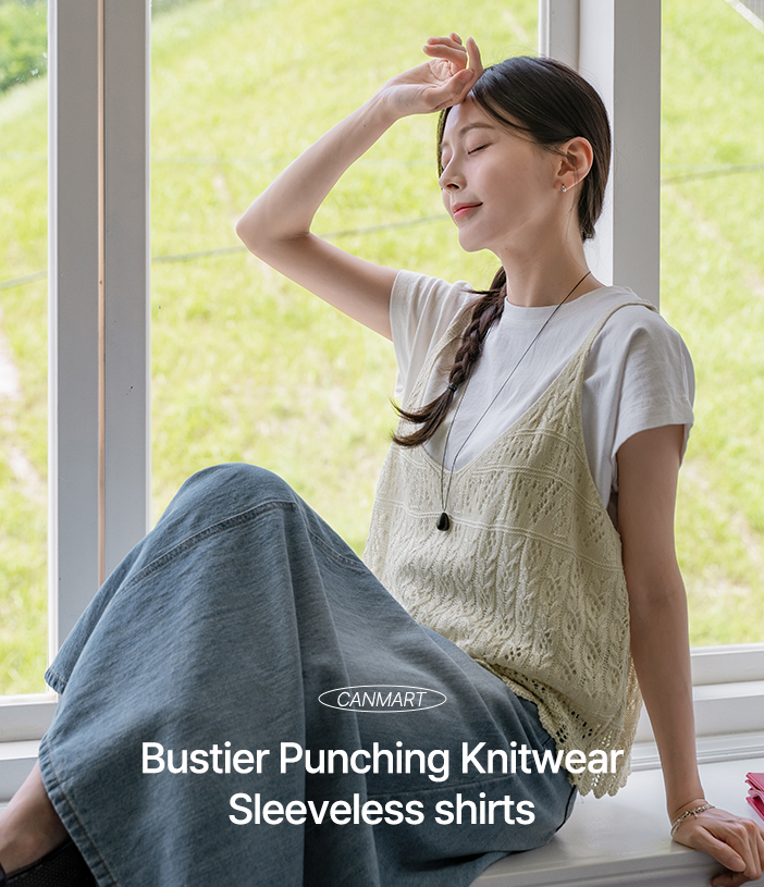 Bustier Punching Knitwear Sleeveless shirts