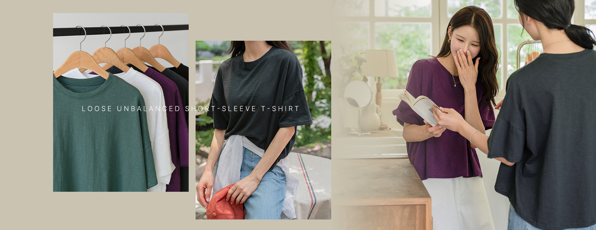 Loose Unbalanced Short-sleeve T-shirt