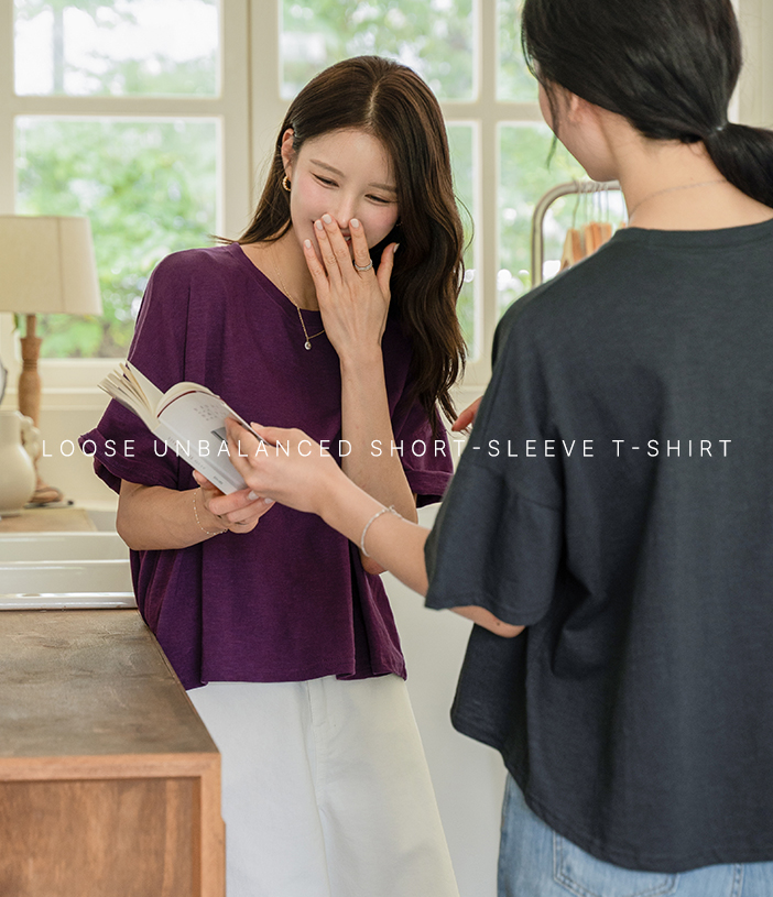 Loose Unbalanced Short-sleeve T-shirt