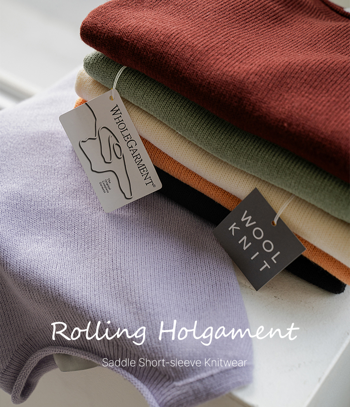 Rolling Holgament Saddle Short-sleeve Knitwear