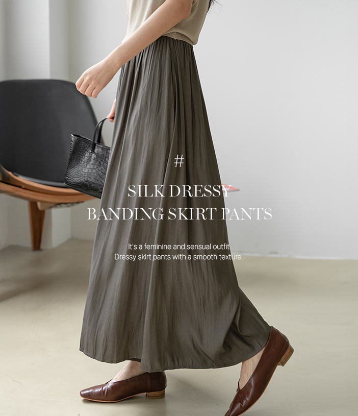 Silk Dressy Banding Skirt Pants