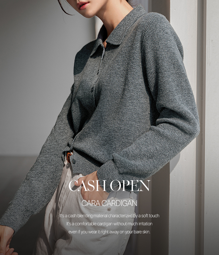 Cashmere Open Collar Cardigan Knitwear