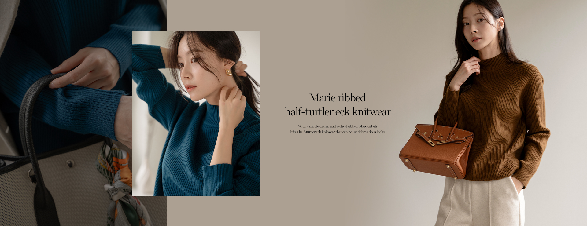 Marie ribbed half-turtleneck knitwear
