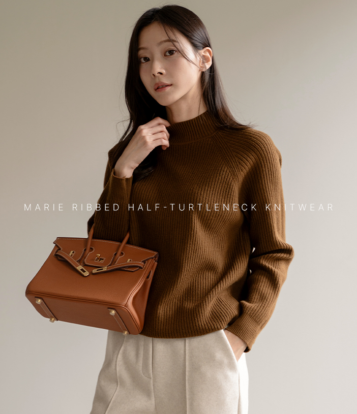 Marie ribbed half-turtleneck knitwear