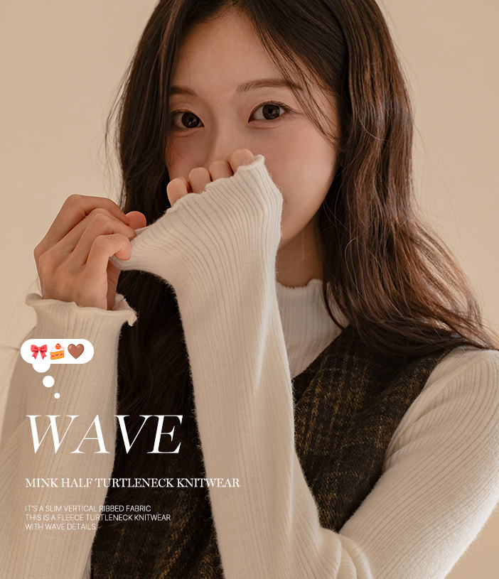 Wave Mink Half Turtleneck Knitwear