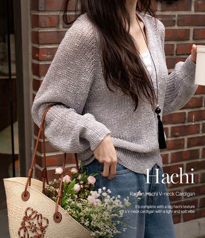 Raglan Hachi V-neck Cardigan